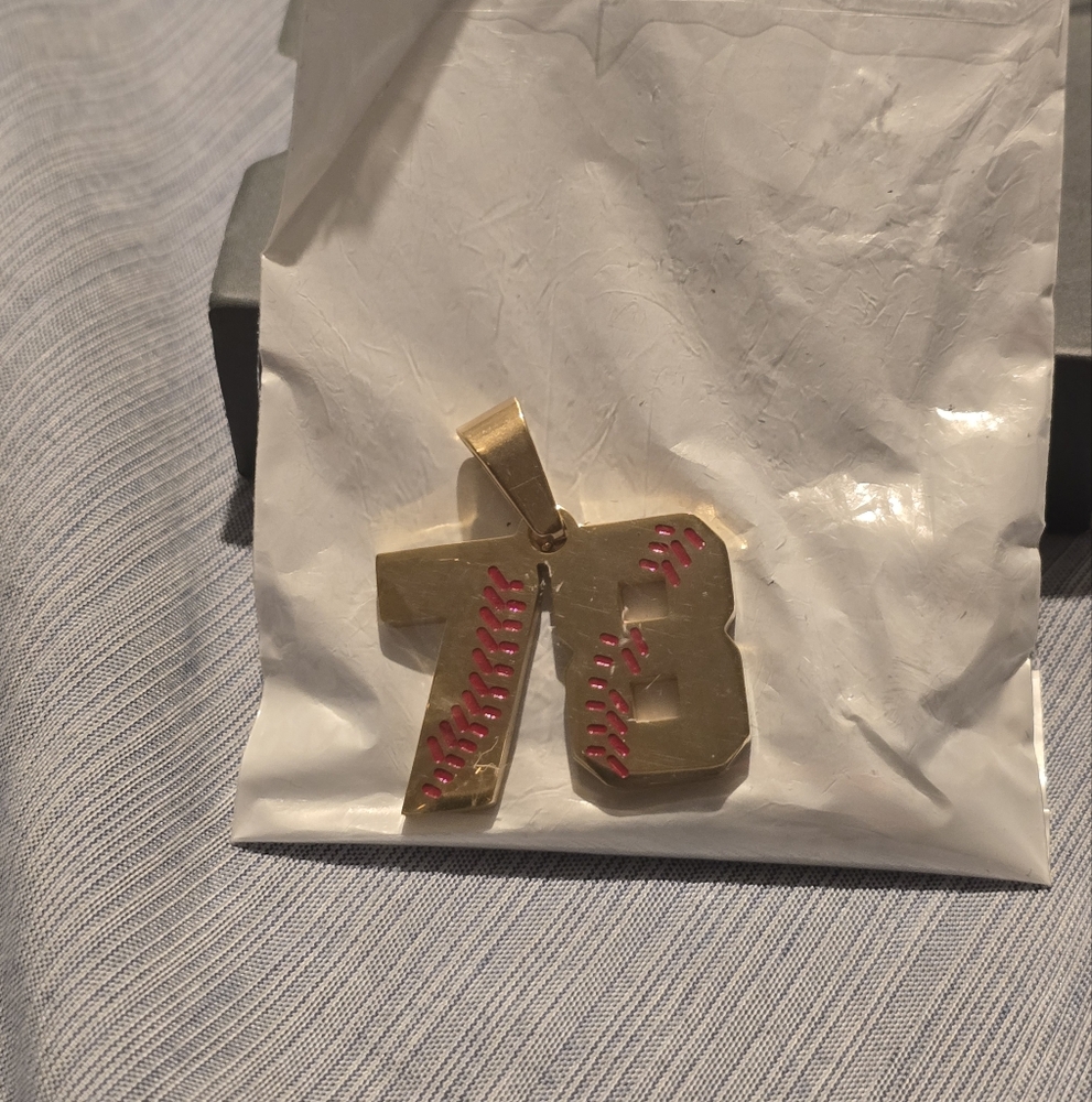 Baseball number Necklace new in package